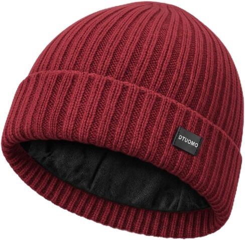 Winter Beanie Merino Wool Fleece Lined for Men Women Soft Warm Knit Hat Ski Stocking Cuffed Cap in Saudi Arabia