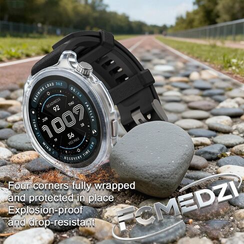 واقي شاشة الساعة الذكية متوافق مع Amazfit Balance 2، غطاء إطاري ناعم من مادة TPU وطبقة حماية من الزجاج المقسى (عبوة من 3+1) in Saudi Arabia