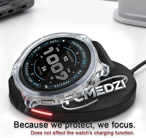 واقي شاشة الساعة الذكية متوافق مع Amazfit Balance 2، غطاء إطاري ناعم من مادة TPU وطبقة حماية من الزجاج المقسى (عبوة من 3+1) in Saudi Arabia