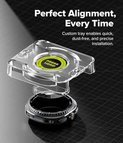 Ringke Tempered Glass Pro [سهل التركيب للغاية] متوافق مع واقي الشاشة الكلاسيكي Samsung Galaxy Watch 8 (46 مم)، جراب صديق للكسر وصلابة 9H - عبوتان in Saudi Arabia