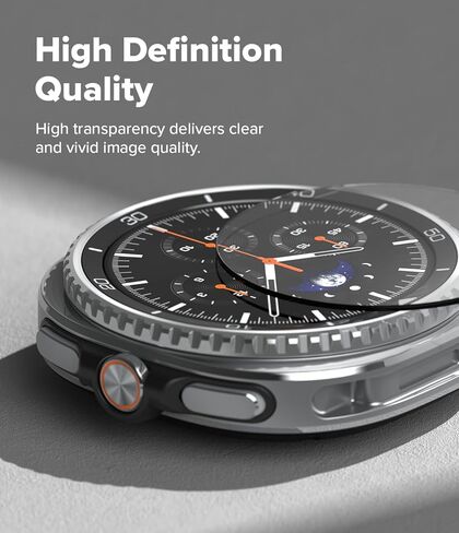 Ringke Tempered Glass Pro [سهل التركيب للغاية] متوافق مع واقي الشاشة الكلاسيكي Samsung Galaxy Watch 8 (46 مم)، جراب صديق للكسر وصلابة 9H - عبوتان in Saudi Arabia