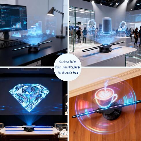 3dhologramfan 16.5 in Led Holographic Fan Display Supports Wifi Connection, Tabletop HD Led Projector Display With 1500 Videos For Events, Trade Shows, Store Counter Advertising in Saudi Arabia