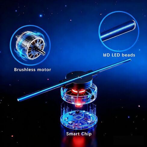 3dhologramfan 16.5 in Led Holographic Fan Display Supports Wifi Connection, Tabletop HD Led Projector Display With 1500 Videos For Events, Trade Shows, Store Counter Advertising in Saudi Arabia