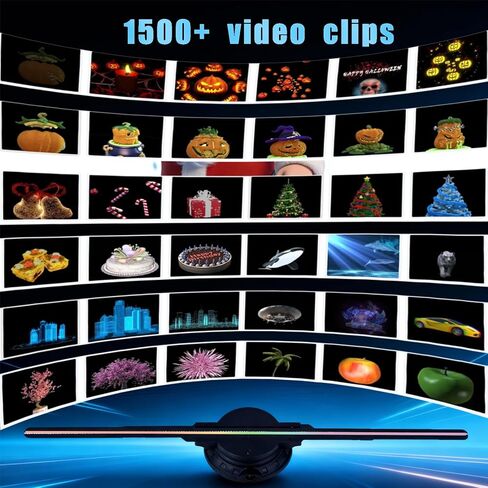 3dhologramfan 16.5 in Led Holographic Fan Display Supports Wifi Connection, Tabletop HD Led Projector Display With 1500 Videos For Events, Trade Shows, Store Counter Advertising in Saudi Arabia