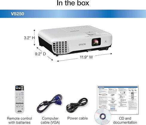 Epson VS250 SVGA 3,200 Lumens Color Brightness (Color Light Output) 3,200 Lumens White Brightness (White Light Output) HDMI 3LCD Projector in Saudi Arabia