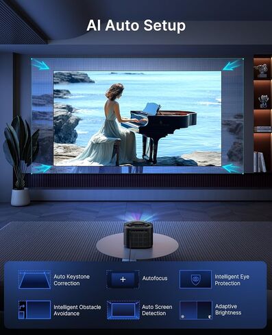 NexiGo TriVision Ultra, 4K Tri-LED-Laser Portable Projector, 2600 Lumens, No Laser Speckle, No Eye Strain, Dolby Vision, HDR10+, Backyard/Home Theater with 3D, 30W DTS Virtual:X (Renewed) in Saudi Arabia