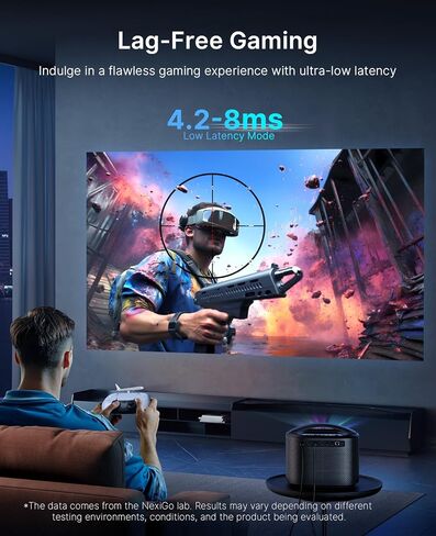 NexiGo TriVision Ultra, 4K Tri-LED-Laser Portable Projector, 2600 Lumens, No Laser Speckle, No Eye Strain, Dolby Vision, HDR10+, Backyard/Home Theater with 3D, 30W DTS Virtual:X (Renewed) in Saudi Arabia
