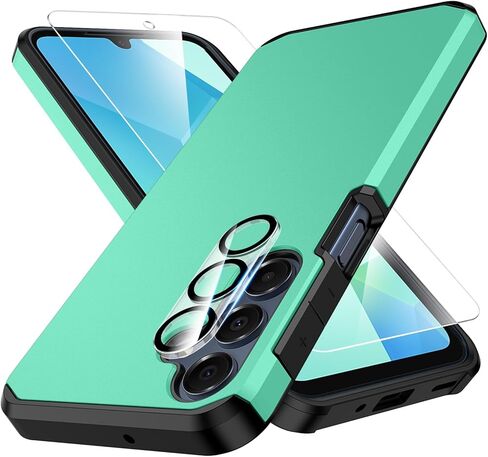 3 in 1 for Samsung A16 5G Case with Tempered Glass Screen Protector + Camera Lens Protector,fit for Samsung Galaxy A16 5G,Silicone Durable Armor for Samsung Galaxy A16 5G Case in Saudi Arabia