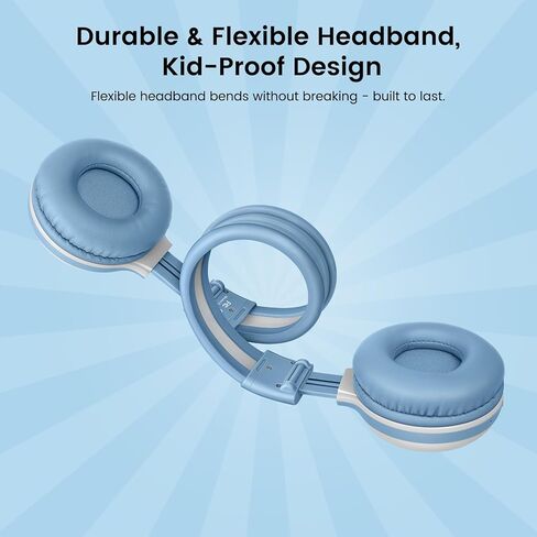SIMOLIO Kids Bluetooth Headphones with Wireless Audio Sharing, Built-in Mic, Foldable, One Device Multiple Listeners, Quiet Listening for School & Travel, Movies & Music, Powered by Auracast in Saudi Arabia