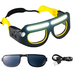 LED Rechargeable Headlight Glasses – Motion Sensor & Touch Control 5 Modes,Portable Headlamp Flashlight Glasses with Lights,USB C Light up Hands-Free Glasses for Camping Emergency in Kuwait