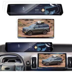 (3 قطع لـ 2025 2026 Ford Expedition Max واقي شاشة 13.2 بوصة شاشة مركزية [زجاج مقسى * 1] + شاشة عرض لوحة الأدوات 24 بوصة [بلاستيك * 2] لملحقات Ford Expedition 2025 2026 in Kuwait