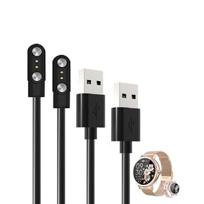 [عبوتان] لشاحن الساعة الذكية KEEPONFIT DR05 مقاس 1.27 بوصة، كابل شحن USB مغناطيسي بديل متوافق مع ملحقات الساعة الذكية KEEPONFIT DR05. (أسود) in Saudi Arabia