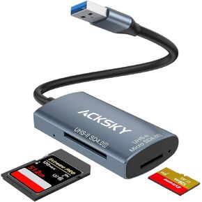 SD 4.0 Card Reader, ACKSKY Micro SD 4.0 Card Adapter, SD Card to USB Adapter, USB 3.0 Memory Card Reader, Supports Computer TF SD SDHC SDXC Micro SD Micro SDHC Micro SDXC MMC RS-MMC UHS-I UHS-II Cards in Saudi Arabia