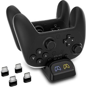 Switch Controller Charger, Fast Charging Dock for Switch Pro Controller, Xbox Series X/S Controller, PS5 Controller, and Type-C Gamepads – Dual Charger Station with LED Indicators, and Type-C Adapter in Kuwait