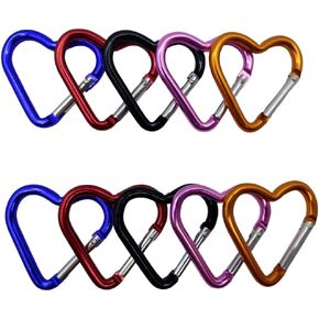Colorful Heart-Shaped Carabiner Aluminum Heart-Shaped Mountain Buckle, Backpack, Keychain, DIY Project, 10 Colors in Kuwait