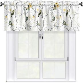 Xmas Decorative Ball Window Valances for Kitchen Bathroom Snowflakes Red Green Holly Tree Curtains with 3 inch Rod Pocket Holiday Christma Home Decor in Saudi Arabia