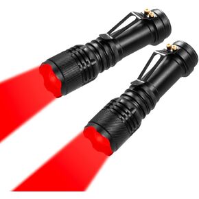 2 حزمة ضوء أحمر مصباح يدوي وضع واحد أحمر LED مصباح يدوي وضع واحد زوومابلي ضوء الليل الشعلة لعلم الفلك الطيران والمراقبة الليلية in Kuwait