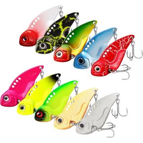 10Pcs Metal Blade Baits Fishing Lure Spoons for Bass Trout Pike Walleye Long Cast Swimbait Set for Freshwater/Saltwater in Saudi Arabia