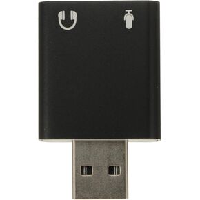 TEHAUX 1 Channel Aluminum External USB Sound Card with Headphone and Microphone Jack, USB Stereo Audio Adapter for Laptop and Desktop Streaming, Black in Saudi Arabia