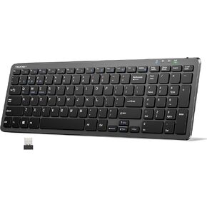 TECKNET Wireless Bluetooth Keyboard Rechargeable - Ultra Slim 2.4G+BT Keyboard with Number Pad, Low Profile Compact Silent Keyboards for Laptop, Computer, PC, Tablet, Windows, Multi Devices in Saudi Arabia