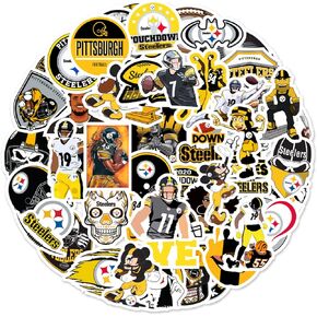 50 قطعة من ملصقات كرة القدم الأمريكية من الفينيل مقاومة للماء لمحبي كرة القدم وزجاجات المياه والكمبيوتر المحمول على الجليد وسجل القصاصات والهاتف وديكور الأمتعة وملصقات DIY - 01 in Kuwait