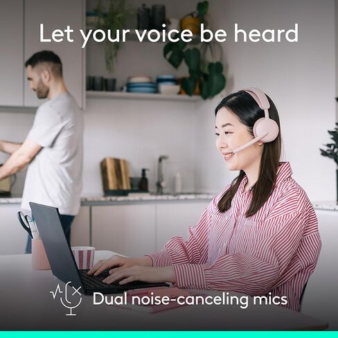 Logitech Zone Wireless 2 ES - Noise-Canceling Wireless Headset with Adaptive Hybrid ANC, Bluetooth - Rose in Saudi Arabia