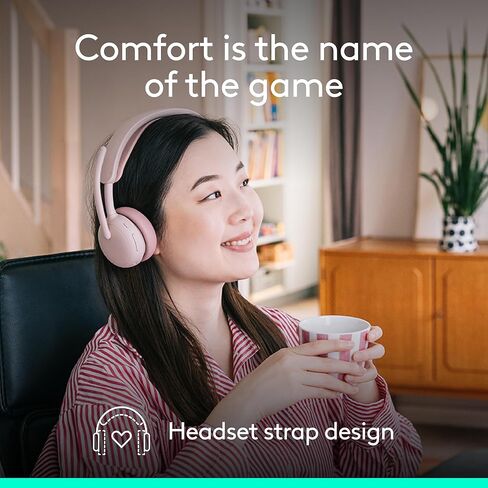 Logitech Zone Wireless 2 ES - Noise-Canceling Wireless Headset with Adaptive Hybrid ANC, Bluetooth - Rose in Saudi Arabia