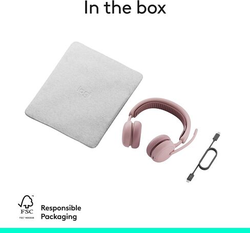 Logitech Zone Wireless 2 ES - Noise-Canceling Wireless Headset with Adaptive Hybrid ANC, Bluetooth - Rose in Saudi Arabia