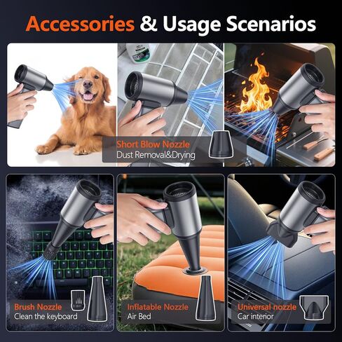 Air Duster - 130000 RPM Super Power, Cordless Blower & Mini Vacuum, 7500mAh Rechargeable Battery, Electric Wireless for Car & Home in Saudi Arabia