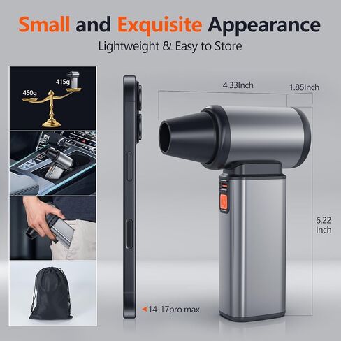 Air Duster - 130000 RPM Super Power, Cordless Blower & Mini Vacuum, 7500mAh Rechargeable Battery, Electric Wireless for Car & Home in Saudi Arabia