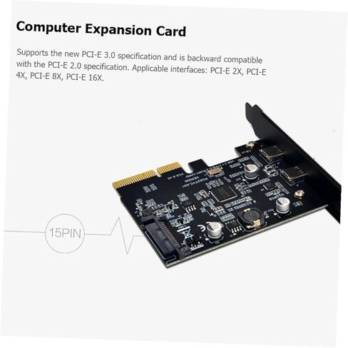 بطاقة توسيع الكمبيوتر BESPORTBLE بسرعة 10 جيجابت في الثانية USB 3.1 مع منافذ مزدوجة من النوع c قابلة للعكس، ومحول Asm3142 Pcie Riser لأجهزة الكمبيوتر المكتبية، وبطاقة محول USB داخلية عالية السرعة in Kuwait