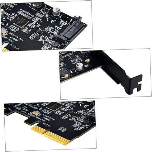 بطاقة توسيع الكمبيوتر BESPORTBLE بسرعة 10 جيجابت في الثانية USB 3.1 مع منافذ مزدوجة من النوع c قابلة للعكس، ومحول Asm3142 Pcie Riser لأجهزة الكمبيوتر المكتبية، وبطاقة محول USB داخلية عالية السرعة in Kuwait