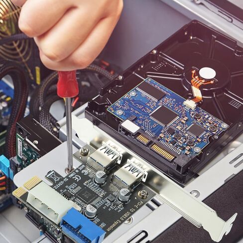 Vaguelly Pci-e USB 3.0 Expansion Card with Front 20-pin Internal Hub Computer Pci-e USB Adapter for Desktop Pcs Compatible with Windows and Open-Source Systems in Saudi Arabia