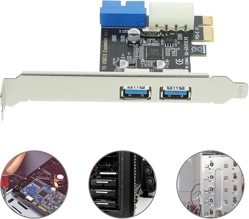 Vaguelly Pci-e USB 3.0 Expansion Card with Front 20-pin Internal Hub Computer Pci-e USB Adapter for Desktop Pcs Compatible with Windows and Open-Source Systems in Saudi Arabia