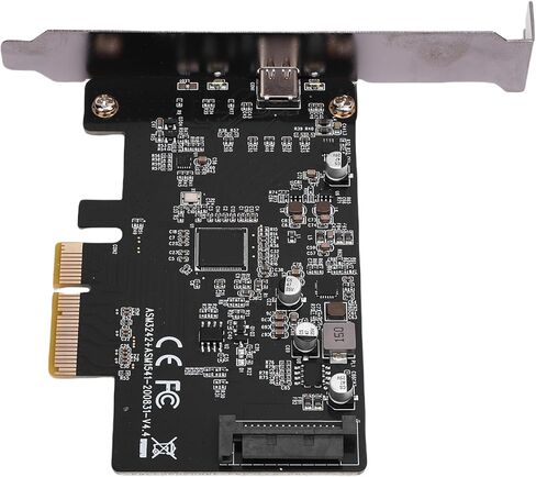 Zunate PCI E to USB 3.2 Gen 2 Expansion Card, 20Gbps Type C Port Adapter for Desktop PC | PCIe X4 X8 X16 Interface, 15Pin Power Supply, Supports PC Linux in Saudi Arabia