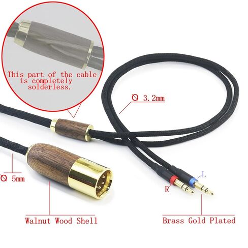 4-pin XLR Balanced Cable Compatible with Hifiman Sundara, Ananda, Arya, HE400SE, HE4XX, Edition XS Headphone Dual 3.5mm Male 6N OCC Copper Silver Plated Cord Walnut Wood Shell 10ft in Saudi Arabia