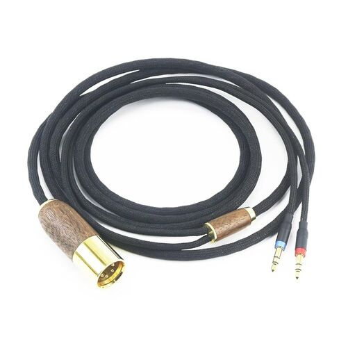 4-pin XLR Balanced Cable Compatible with Hifiman Sundara, Ananda, Arya, HE400SE, HE4XX, Edition XS Headphone Dual 3.5mm Male 6N OCC Copper Silver Plated Cord Walnut Wood Shell 10ft in Saudi Arabia