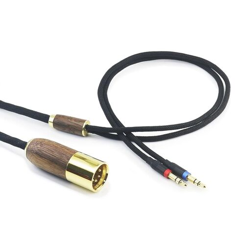 4-pin XLR Balanced Cable Compatible with Hifiman Sundara, Ananda, Arya, HE400SE, HE4XX, Edition XS Headphone Dual 3.5mm Male 6N OCC Copper Silver Plated Cord Walnut Wood Shell 10ft in Saudi Arabia