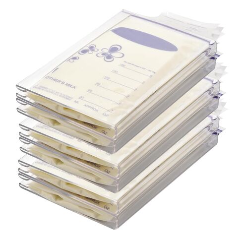 Freeze Flat Breast Milk Storage Bag |Breastmilk Freezer Flattener Kit Make Mother's Milk Bags Organizer Even to Save Refrigerator Space | Fit 3 4 5 6oz, 2-Pack | 6.3"x3.66"x0.78"in, Stackable, Clear Acrylic in Kuwait