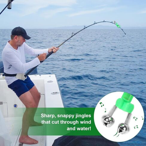 25 PCS Fishing Rod Bells with Tip up Lights, Dual Fishing Bite Alarms for Fishing Poles, Bright LED Fishing Lights for Night Fishing, Ice Fishing, Anti-Slip Clip Fishing Alert Bells for Rods in Saudi Arabia