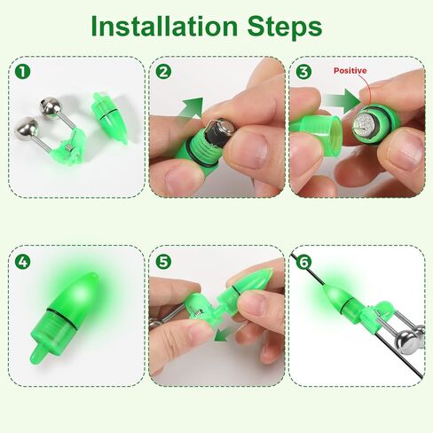 25 PCS Fishing Rod Bells with Tip up Lights, Dual Fishing Bite Alarms for Fishing Poles, Bright LED Fishing Lights for Night Fishing, Ice Fishing, Anti-Slip Clip Fishing Alert Bells for Rods in Saudi Arabia