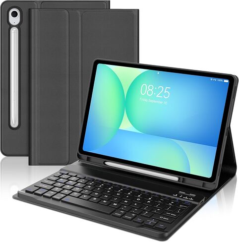 Touch Keyboard Case for Samsung Galaxy Tab S10 Lite / S10 FE / S9 FE 10.9 Inch & S9 11 Inch, Galaxy Tablet S10 Lite 2025 Case Keyboard with Trackpad, 7-Colors Backlit Keypad with S Pen Holder, Black in Kuwait