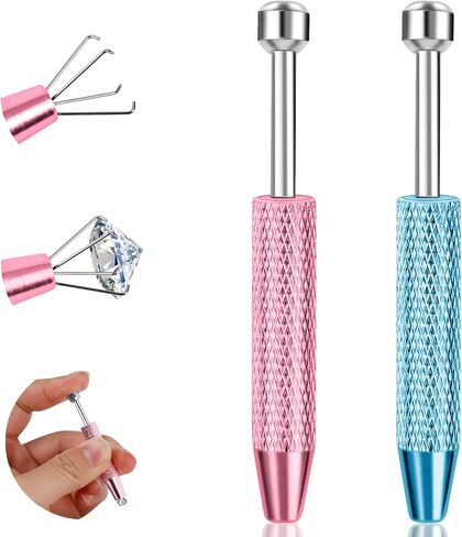 ONESING 2Pcs Piercing Ball Grabber Tool for Changing Jewelry, Stianless Steel Flat Back Earring Applicator Internally Threaded Push Pin Piercing Grabber Tool, Anti Slip 4 Claw Gem Ball Grabber Tool in Kuwait