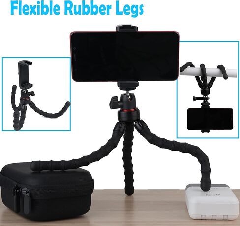 Flexible Mini Tripod for Cell Phone with Wireless Remote and Clip, Compatible with iPhone 17 16 15,Android for Video Recording, Travle, Vlogging Selfie in Saudi Arabia