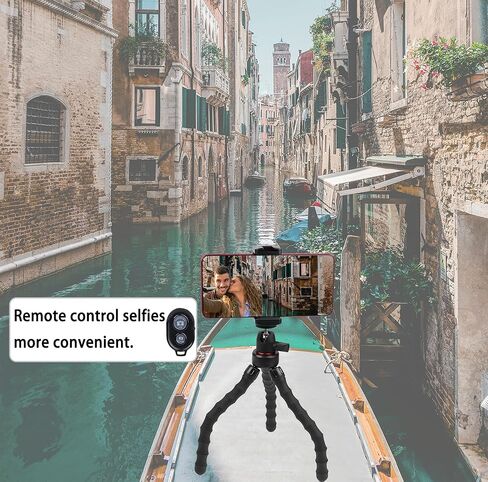 Flexible Mini Tripod for Cell Phone with Wireless Remote and Clip, Compatible with iPhone 17 16 15,Android for Video Recording, Travle, Vlogging Selfie in Saudi Arabia