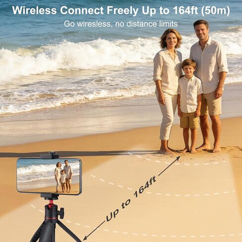 شاشة مراقبة سيلفي متوافقة مع iPhone 17 وما دونه وأندرويد، شاشة لمس مغناطيسية لكاميرا خلفية Vlog، 4K 60 إطارًا في الثانية، نطاق 164 قدمًا، 1500 مللي أمبير في الساعة، شاشة سيلفي لـ Vlog Live Stream TikTok YouTube (أسود) in Kuwait