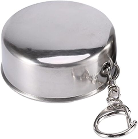 Fdit Stainless Steel Foldable Cup, Retractable Telescopic Travel Cup with Keychain for Camping, Hiking, Mountaineering and Outdoor Activities. Ingenious and Practical Cup in Saudi Arabia