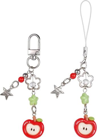 2Pcs Cute Phone Charms, Phone Key Chains Straps, Red Cellphone Keychain for Keys Bags Camera in Saudi Arabia