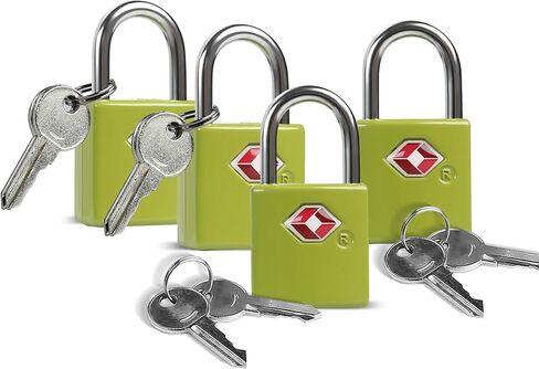 أقفال الأمتعة معتمدة من إدارة أمن المواصلات الأمريكية (TSA)، 4 عبوات، أقفال TSA لأساسيات السفر الدولية للأمتعة، قفل صغير مع مفتاح، قفل صغير على حد سواء لحقيبة السفر، حقيبة الظهر، الحقيبة، السحاب، الحقيبة، الصندوق in Kuwait
