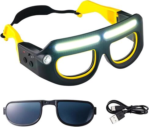 LED Rechargeable Headlight Glasses – Motion Sensor & Touch Control 5 Modes,Portable Headlamp Flashlight Glasses with Lights,USB C Light up Hands-Free Glasses for Camping Emergency in Saudi Arabia